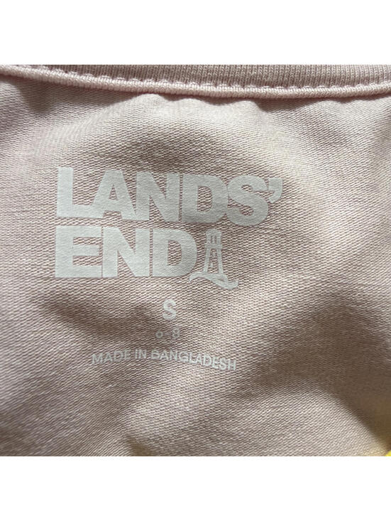 LANDS' END Pajama Set Wm SZ S(6/8) Pink/Green PinstripeTropical Pants/Pink Shirt - Picture 5 of 6